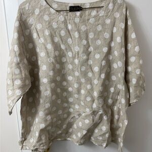 Linen Polka Dot Blouse